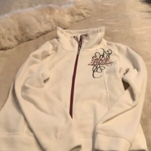 White Harley Jacket with Embroidered Design